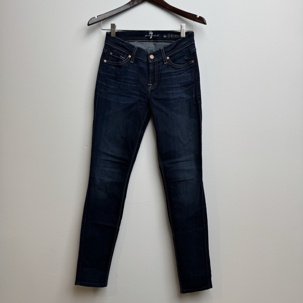 7 For All Mankind A-Pocket Jeans Size 26 Blue Denim Stretch Women The Skinny